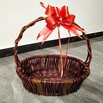 과일 바구니 라탄 선물바구니, 레드 최소 2개 주문