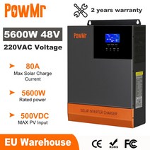 태양광 패널 발전기 PowMr 하이브리드 MPPT 80A 배터리 충전기 컨트롤러 순수 사인