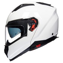 ILM 모듈러 오토바이 헬멧 성인 남성용 풀 페이스 플립 업 스트리트 바이크 핀록 인서트 DOT 모델909 글로스 블랙 S USA 미국, Large, White