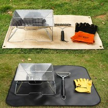 흥부몰 캠핑방염포 방염 소방포 화로대 캠핑용품 방염매트, 1개, 블랙L60*52cm