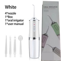워터픽구강세정기 구강 세정기 치과 물 치실 USB 충전식 워터 제트 투스 픽 4 팁 휴, 5.White 4head with box
