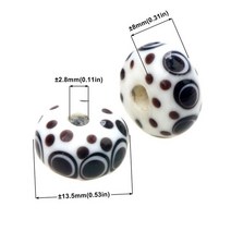 블랙 컬러 시리즈 6 개/몫 혼합 스타일 수 제 Lampwork 유리 구슬 공예에 대 한 매력 팔찌/귀걸이 DIY 쥬얼리 만들기, [03] 6PCS, [19] Black Style 19