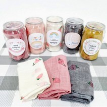 페트캔 딸기스카프 어린이집 생일선물 답례품 영어 유치원 어린이날 센스있는 선물 무료라벨, 진핑크