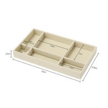 벨벳 DIY 수공예 액세서리 쥬얼리 링 디스플레이 주최자 박스 트레이 홀더 귀걸이 보관 케이스 쇼케이스, Beige 6 grids