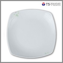 [돌산멜라민] 풀잎 샤링사각접시 - 접시 사라 (식당용 업소용)