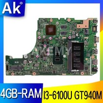 Akemy X302UA_UJ Laptop motherboard For Asus X302UV original mainboard 4GB-RAM I3-6100U GT940M 90NB0B, 01 마더 보드