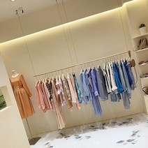 옷가게 매장 가정용 천장 와이어 파이프 행거 나무 원목 벽걸이 심플 진열대 디피 걸이, 100cm(와이어 2개)