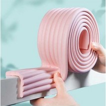 베이비망고 튼튼한 도톰한 8mm 쿠션 가구 엠보 모서리 보호대, 연베이지