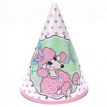 한 해피버스데이 핑크 푸들 인 파리 콘모자 8ct
