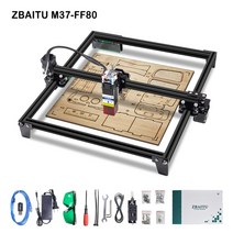 레이저 절단기 zbaitu 80w40w30w 다이오드 조각사 나무 금속 마킹 조각 커터 fac 32비트 wifi 37x37cm, m37-ff80, 유럽 ​​연합