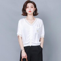 뉴욕멋쟁이 국내배송 로미오 반팔 셔링 블라우스 포켓 반소매 플라워 포인트