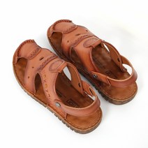 남성슬리퍼 소프트 소가죽 샌들 브라운 270MM 남성샌들 남자슬리퍼