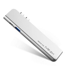 MINIX NEO SD4 USB-C 멀티포트 480GB SSD 스토리지 허브 애플 맥북 에어/프로용 | HDMI 4K@60Hz 썬더볼트 3 USB 3.0 기술 제한 판매 스페이스, 480GB_Silver