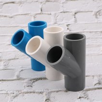 PVC 45 도 티 조인트 급수 파이프 피팅 1 개 20/25/32/40mm 흰색 파란색 배관, 04 40mm_01 WHITE