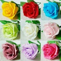 비누꽃 한송이 3겹장미/비누꽃재료 비누꽃도매, 옵션을선택해주세요, 색상:레드