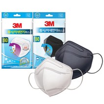 데일리 새부리형 숨쉬기 편한 일회용 3M KF80 황사 미세먼지마스크 화이트 블랙 1box 30개, 3M KF80 황사 미세먼지마스크 블