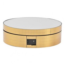 주얼리용 실용적인 회전 턴테이블 원형 360 도 전기 턴테이블 12cm 회전 쇼 스탠드, 01 Golden