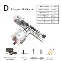 소형 탁상 미니 목재 선반 기계 조정 가능한 회전 도구 7 속도 장치 DIY CNC 가공, 4D