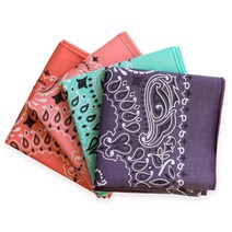 Colter Co. 4팩 페이즐리 반다나 - 미국산 클래식 패턴 다용도 반다나 남성 및 여성용 100% 면 아메리카나, Ranger