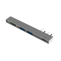 더블 헤드 타입-C 2.0 허브 다기능 Sd/TF 카드 리더 타입 C 5-In-One 확장 도크, [02] Gray