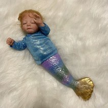 리본돌 구체관절인형 베이비돌 인어 수제 머리로 완성 된 준비 다시 태어난 소녀 그린, 미셸 인어 인형