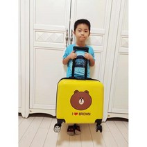 라인프렌즈 브라운 캐리어 어린이 캐릭터 캐리어 여행용 기내용 18인치