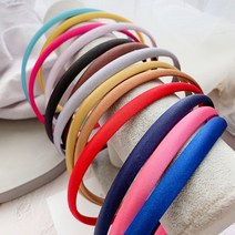 1CM 0.5CM 두께 DIY 머리띠만들기 헤어밴드 기본재료 머리띠도매 10개, 02 새틴 핑크10개