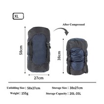 비비색 경량 1인 텐트 쉘터 백패킹 야전침대 비박 백팩킹 야외 방수 침낭 압축 물건 자루 캠핑 보관 배낭 여행 하이킹용 압축 가방 자루, DXL