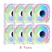 CPU 쿨러 수냉 커스텀 컴퓨터 팬 아우라 싱크 컨트롤러, 7.8Fans - A-RGB - WHITE