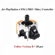 게임 액세사리 교체부품 IVYUEEN 20 PCS 3D 아날로그 엄지 스틱 센서 모듈 전위차계 플레이 스테이션 5 4 P, P4 20 pcs Yellow B