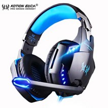 헤드셋 헤드폰 kotion each 게임 deep bass 스테레오 casque 유선, 협력사, g2000 블랙 블루