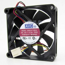 avc dssc0715r2l p002 dc 12v 0 3a 4선식 4핀 커넥터 100mm 70x70x15mm 서버 사각 냉각 팬, 없음, 한개옵션0