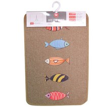 모던 자수 발매트 물고기, 없음