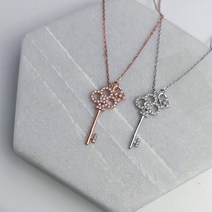 벨라판타지 실버925 스와로브스키 열쇠목걸이 실버 로즈골드