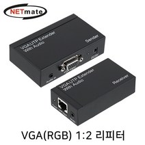 [강원전자] NETmate VGA 리피터 송수신기 세트 NM-PTR01 [오디오지원/최대300M/RJ-45]