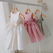 마리상단 미카도 실크 아동 여아 아기 유아 화동 백일 돌 드레스 3종