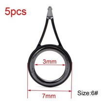 낚시대 릴 수리 복원 낚싯대 가이드 링 5 개/대 3mm-23mm 내부 직경 빈티지 타원형 낚시 톱 극 키트 라인 세트, 6