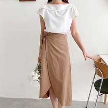 타니즈 프첸 블라우스 랩 스커트 투피스 스커트 세트