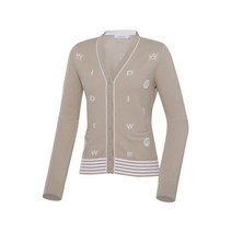 WIDEANGLE CO 모노그램 스웨터 가디건 L_Beige WWU23K16E2, 06(105)