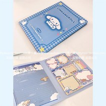 산리오 시나모롤 쿠로미 학용품 문구 세트 랜덤 럭키 박스 카와이 핸드북 편의 도서 조합 파차코 N 번 스티커 메시지 메모 선물 16x21cm, [01] 16X21CM, [05] Cinnamoroll 5
