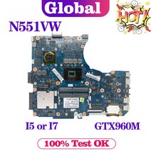 G58V 노트북 ASUS N551VW G551V FX551V 마더 보드 I5-6300HQ GTX960M, 02 I7-6th Gen GTX960M