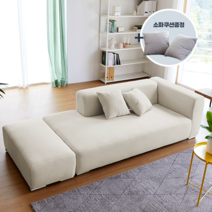 베스트리빙 [수도권 빠른배송+쿠션2개] 메이 아쿠아텍스 모듈형 3인용 4인용 소파(쿠션포함) 2colors, 3인카우치형, 아이보리