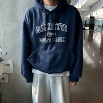 [당일출고] 개강룩 심플 후드 맨투맨 긴팔티 오버핏 남여공용 커플 남친룩 루즈핏 무지 프린팅 빅사이즈