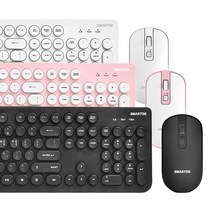 스마텍 레트로 무선 키보드&마우스 세트 STC-500, 일반형, 키보드 (STC-210), 마우스 (SM-1100), 화이트