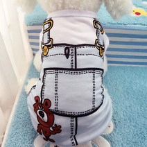 강아지조끼 순면 잠옷 실내복 수면조끼 oimg 작은 개 옷 치와와 포메라니안 요크셔 스피츠 만화 티셔츠 개 셔츠 애완 동물 의류 고양이 의상, j, 1.5-2.5kg의 경우