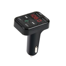 차량용블루투스 2022 FM 송신기 핸즈프리 핸즈프리 MP3 오디오 음악 플레이어 듀얼 USB 라디오 변조기 자, [01] Black