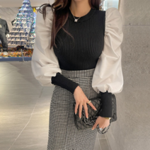 다바걸 코스류니트블라우스