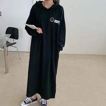 베니코코 긴팔 친절한 후드 롱 원피스