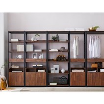 (방문설치)옷방드레스룸 5단 선반 진열장(60cm 4색) 신혼 좁은방 남자 우드, 멀바우