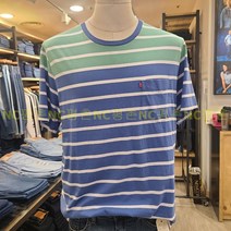 리바이스 공용 선셋 포켓 배색 반팔 스트라이프 티셔츠 이쁜 줄무늬 NC평촌